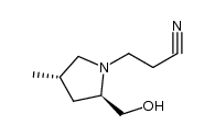 3-[(2R,4S)-2-hydroxymethyl-4-methylpyrrolidin-1-yl]propionitrile结构式