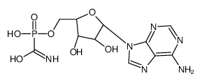 [(2R,3S,4R,5R)-5-(6-aminopurin-9-yl)-3,4-dihydroxyoxolan-2-yl]methoxy-carbamoylphosphinic acid结构式