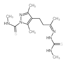 1H-Pyrazole-1-carbothioamide,N,3,5-trimethyl-4-[3-[2-[(methylamino)thioxomethyl]hydrazinylidene]butyl]- structure
