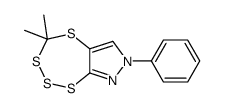 4,4-dimethyl-7-phenyl-[1,2,3,5]tetrathiepino[7,6-c]pyrazole结构式