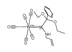 pentacarbonyl[2,2-diethoxy-2-phenyl-1-(2-propenylamino)ethylidene]tungsten(0) Structure