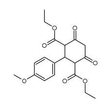 2-(4-methoxy-phenyl)-4,6-dioxo-cyclohexane-1,3-dicarboxylic acid diethyl ester结构式
