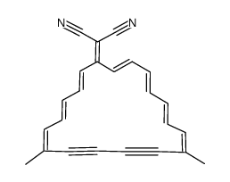 (9,14-dimethylcyclononadeca-2,4,6,8,14,16,18-heptaene-10,12-diynylidene)malononitrile结构式