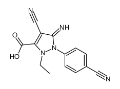 Ethyl5-amino-4-cyano-1-(4-cyanophenyl)pyrazole-3-carboxylate结构式