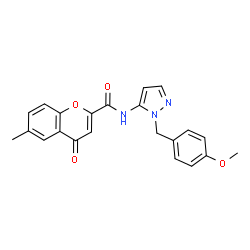 N-[1-(4-Methoxybenzyl)-1H-pyrazol-5-yl]-6-methyl-4-oxo-4H-chromene-2-carboxamide结构式