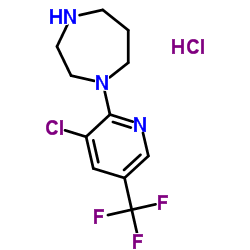 1-[3-CHLORO-5-(TRIFLUOROMETHYL)PYRIDIN-2-YL]HOMOPIPERAZINE HYDROCHLORIDE结构式