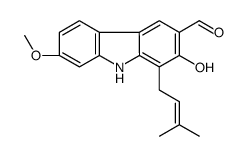 2-hydroxy-7-methoxy-1-(3-methylbut-2-enyl)-9H-carbazole-3-carbaldehyde Structure