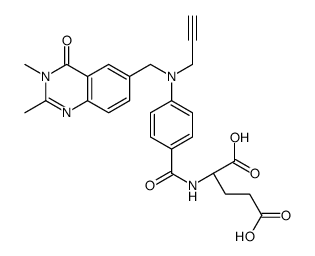 2-desamino-2,3-dimethyl-N(10)-propargyl-5,8-dideazafolic acid structure