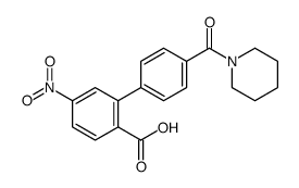 4-nitro-2-[4-(piperidine-1-carbonyl)phenyl]benzoic acid结构式
