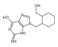 9-((2-(hydroxymethyl)cyclohexyl)methyl)guanine structure