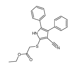 4-cyano-5-(ethoxycarbonylmethylthio)-2,3-diphenylpyrrole Structure