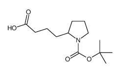 4-(1-{[(2-Methyl-2-propanyl)oxy]carbonyl}-2-pyrrolidinyl)butanoic acid结构式