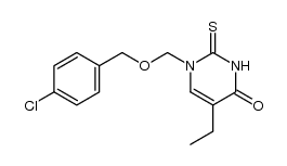 1-(((4-chlorobenzyl)oxy)methyl)-5-ethyl-2-thioxo-2,3-dihydropyrimidin-4(1H)-one Structure