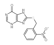 6H-Purin-6-one,1,9-dihydro-8-[[(2-nitrophenyl)methyl]thio]-结构式