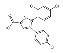 1-(2,4-Dichlorophenyl)-5-(4-chlorophenyl)-1H-pyrazole-3-carboxylic acid结构式