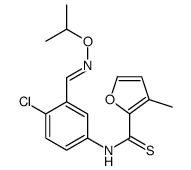 N-[4-chloro-3-[(E)-propan-2-yloxyiminomethyl]phenyl]-3-methylfuran-2-carbothioamide Structure