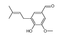 4-Hydroxy-3-methoxy-5-(3-methyl-2-buten-1-yl)benzaldehyde Structure