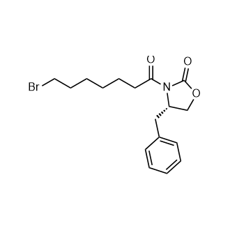 (S)-4-苄基-3-(7-溴庚酰基)恶唑烷-2-酮结构式