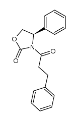 (R)-4-phenyl-N-(3'-phenylpropanoyl)-1,3-oxazolidin-2-one结构式