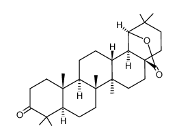 19β-hydroxy-3-oxo-18α-oleanan-28-oic acid-lactone结构式