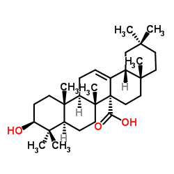 3β-羟基齐墩果-12-烯-27-酸结构式