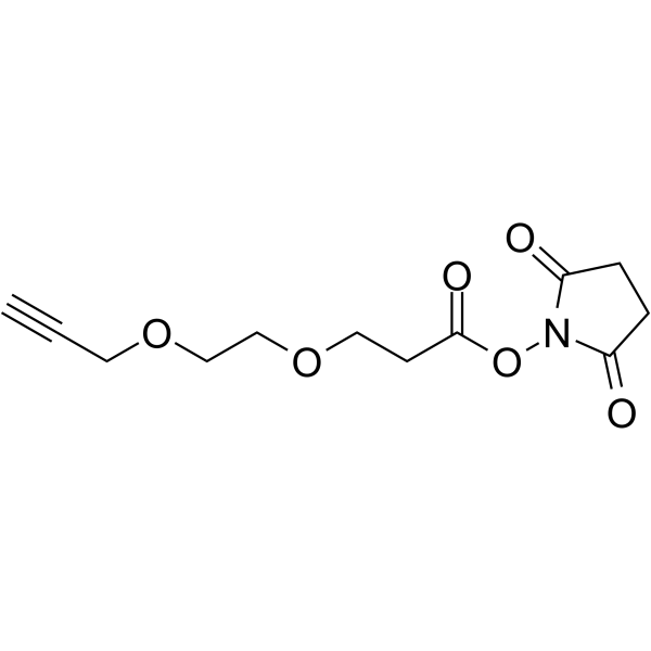 Propargyl-PEG2-NHS ester结构式
