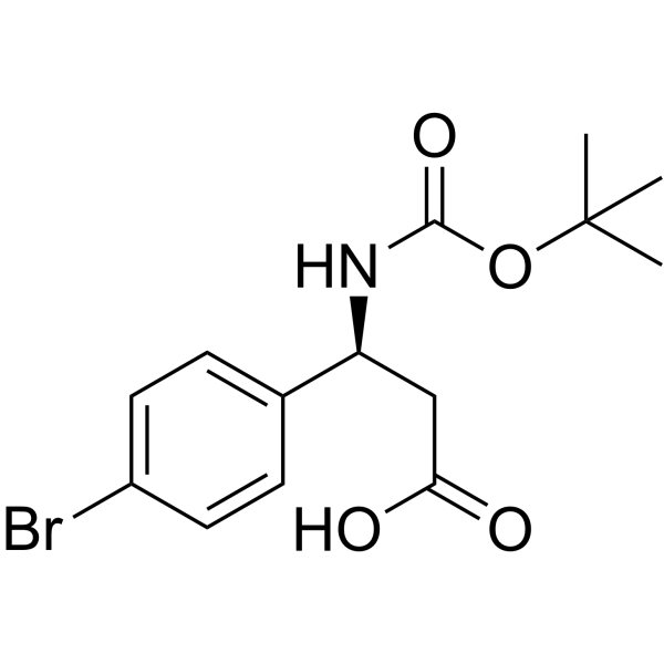 Boc-4-溴-L-beta-苯丙氨酸结构式
