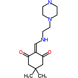 5,5-DIMETHYL-2-[(2-PIPERAZIN-1-YL-ETHYLAMINO)-METHYLENE]-CYCLOHEXANE-1,3-DIONE structure