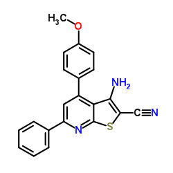 3-Amino-4-(4-methoxyphenyl)-6-phenylthieno[2,3-b]pyridine-2-carbonitrile结构式