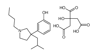 3-[1-butyl-3-(2-methylpropyl)pyrrolidin-3-yl]phenol,2-hydroxypropane-1,2,3-tricarboxylic acid结构式