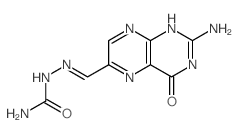 Hydrazinecarboxamide,2-[(2-amino-3,4-dihydro-4-oxo-6-pteridinyl)methylene]- Structure