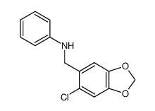 N-((6-chlorobenzo[d][1,3]dioxol-5-yl)methyl)aniline结构式