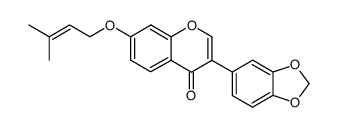 7-(3-methyl-2-butenyloxy)-3-(3,4-methylenedioxyphenyl)benzopyran-4-one: maxima substance-B结构式