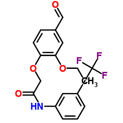 2-(2-Ethoxy-4-formylphenoxy)-N-[3-(trifluoromethyl)phenyl]acetamide structure