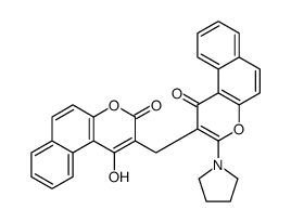 2-[(1-hydroxy-3-oxobenzo[f]chromen-2-yl)methyl]-3-pyrrolidin-1-ylbenzo[f]chromen-1-one Structure