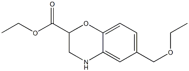 ethyl 6-(ethoxymethyl)3,4-dihydro-2H-1,4-benzoxazine-2-carboxylate结构式