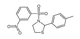 (9CI)-2-(4-甲基苯基)-3-[(3-硝基苯基)磺酰基]-噻唑烷结构式