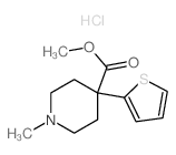 4-Piperidinecarboxylicacid, 1-methyl-4-(2-thienyl)-, methyl ester, hydrochloride (1:1) Structure