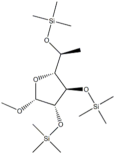 Methyl 2-O,3-O,5-O-tris(trimethylsilyl)-6-deoxy-α-L-galactofuranoside structure