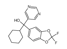 α-Cyclohexyl-α-<3,4-(difluormethylendioxy)phenyl>5-pyrimidin methanol Structure