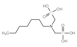 [(heptylimino)bis(methylene)]bisphosphonic acid structure