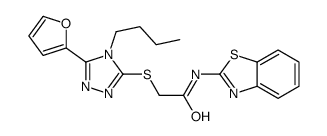 Acetamide, N-2-benzothiazolyl-2-[[4-butyl-5-(2-furanyl)-4H-1,2,4-triazol-3-yl]thio]- (9CI)结构式