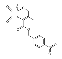(R)-3-methyl-7,8-dioxo-5-thia-1-aza-bicyclo[4.2.0]oct-2-ene-2-carboxylic acid 4-nitro-benzyl ester Structure