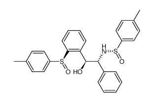 [1R,2S,(S)S]-N-{2-hydroxy-1-phenyl-2-[(S)-2-(p-toluenesulfinyl)phenyl]ethyl}-p-toluenesulfinamide Structure