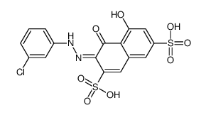 3-[(3-chlorophenyl)hydrazinylidene]-5-hydroxy-4-oxonaphthalene-2,7-disulfonic acid结构式