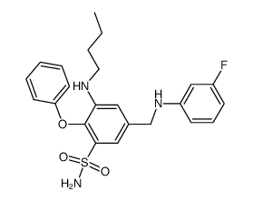 3-Butylamino-5-[(3-fluoro-phenylamino)-methyl]-2-phenoxy-benzenesulfonamide Structure