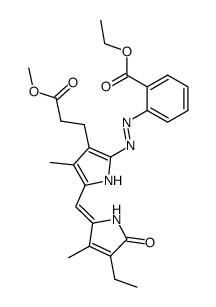 2-[5-(4-ethyl-3-methyl-5-oxo-1,5-dihydro-pyrrol-2-ylidenemethyl)-3-(2-methoxycarbonyl-ethyl)-4-methyl-pyrrol-3-ylazo]-benzoic acid ethyl ester Structure