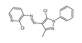(5-chloro-3-methyl-1-phenylpyrazol-4-yl)-(2-chloropyridin-3-yl)diazene结构式
