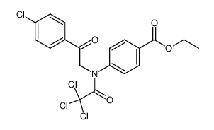 4-[[2-(4-Chloro-phenyl)-2-oxo-ethyl]-(2,2,2-trichloro-acetyl)-amino]-benzoic acid ethyl ester Structure