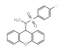 Benzenesulfonamide, 4-chloro-N-methyl-N-9H-xanthen-9-yl- structure